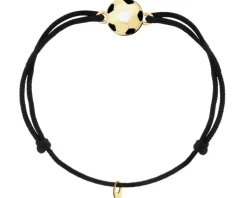 Bransoletka z emalią i  elementami z żółtego złota - piłka nożna