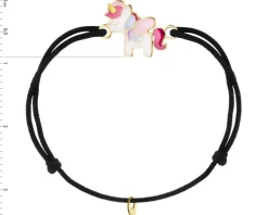 Bransoletka z emalią i elementami z żółtego złota - jednorożec