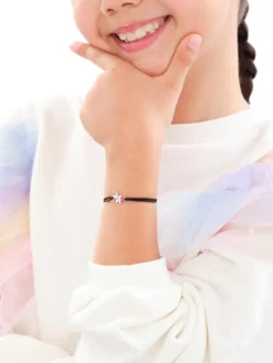 Bransoletka z emalią i elementami z żółtego złota - jednorożec