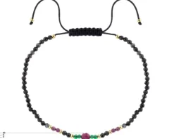 Bransoletka z kamieniami syntetycznymi i elementami z żółtego złota