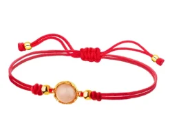 Bransoletka z kwarcem i elementami z żółtego złota