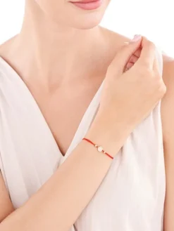 Bransoletka z kwarcem  i elementami z żółtego złota