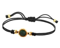 Bransoletka z kwarcem i elementami z żółtego złota