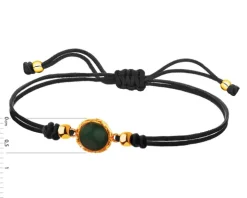 Bransoletka z kwarcem i elementami z żółtego złota