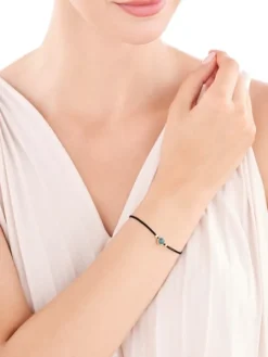 Bransoletka z kwarcem i elementami z żółtego złota