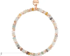 Bransoletka z mosiądzu pozłacana z amazonitami