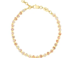 Bransoletka z mosiądzu pozłacana z jaspisami