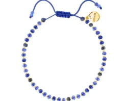 Bransoletka z mosiądzu pozłacana z sodalitami