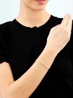 Bransoletka z mosiądzu pozłacana z cyrkoniami