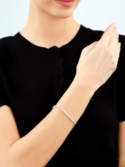 Bransoletka z mosiądzu pozłacana z cyrkoniami