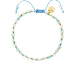 Bransoletka z mosiądzu pozłacana z agatami