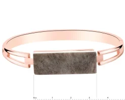 Bransoletka z mosiądzu pozłacana z agatem