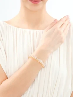 Bransoletka z mosiądzu pozłacana ze szklanymi detalami