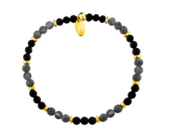 Bransoletka z mosiądzu pozłacana z agatami i jaspisami