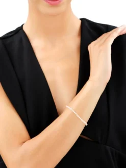 Bransoletka z mosiądzu pozłacana z kwarcami