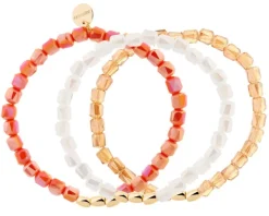 Bransoletka z mosiądzu pozłacana ze szklanymi detalami