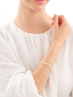 Bransoletka z mosiądzu pozłacana z masą perłową