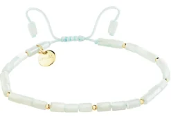 Bransoletka z mosiądzu pozłacana z masą perłową