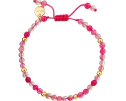 Bransoletka z mosiądzu pozłacana z agatami