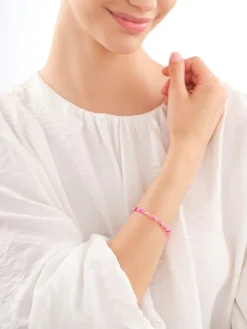 Bransoletka z mosiądzu pozłacana z agatami