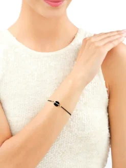 Bransoletka z mosiądzu pozłacana z agatem