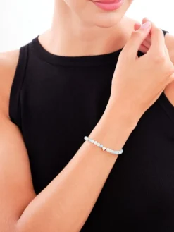 Bransoletka z mosiądzu pozłacana z amazonitami - serce