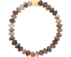 Bransoletka z mosiądzu pozłacana z agatami