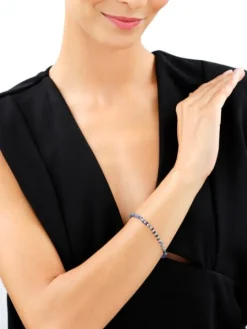 Bransoletka z mosiądzu pozłacana z sodalitami