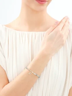 Bransoletka z mosiądzu pozłacana z agatami i cyrkoniami - drzewko