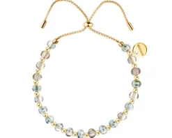 Bransoletka z mosiądzu pozłacana ze szklanymi detalami