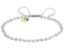 Bransoletka z mosiądzu pozłacana z agatami