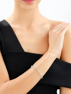 Bransoletka z mosiądzu rodowana z cyrkoniami