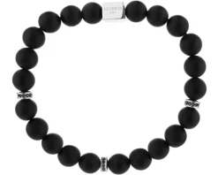 Bransoletka z mosiądzu rodowana z agatami i cyrkoniami