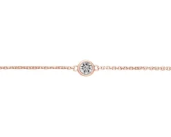 Bransoletka z różowego i białego złota z diamentem - 0,007 ct - próba 585