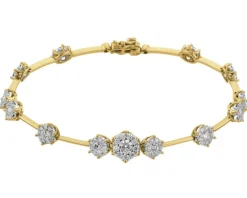 Bransoletka z żółtego i białego złota z brylantami - 18 cm - 1,75 ct - próba 585