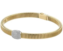 Bransoletka z żółtego i białego złota z brylantami - 0,36 ct - próba 750