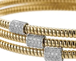 Bransoletka z żółtego i białego złota z brylantami - 0,38 ct - próba 750