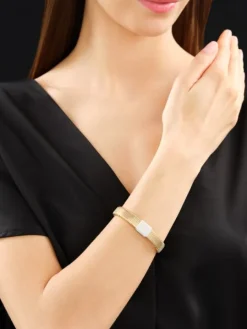 Bransoletka z żółtego i białego złota z brylantami - 0,68 ct - próba 750