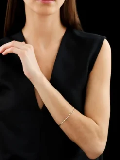 Bransoletka z żółtego złota z brylantami - 19 cm - 0,20 ct - próba 585