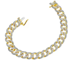 Bransoletka z żółtego złota z diamentami - 18 cm - 2,02 ct - próba 585