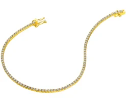 Bransoletka z żółtego złota z brylantami - 18 cm - 1,50 ct - próba 750