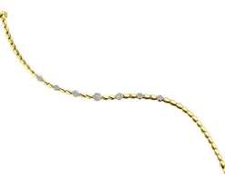 Bransoletka z żółtego złota z brylantami - 19 cm - 0,64 ct - próba 585