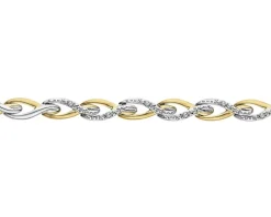 Bransoletka z żółtego złota z diamentami - 18 cm - 0,02 ct - próba 375
