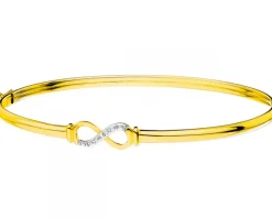 Bransoletka z żółtego złota z diamentem - nieskończoność - 0,004 ct - próba 375