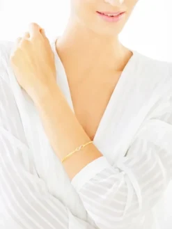 Bransoletka z żółtego złota z diamentem - nieskończoność - 0,004 ct - próba 375