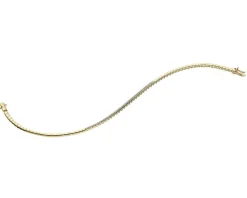 Bransoletka z żółtego złota z brylantami - 18 cm - 0,19 ct - próba 585