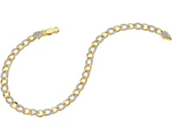 Bransoletka z żółtego złota z diamentami - 18 cm - 0,71 ct - próba 585