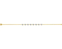 Bransoletka z żółtego złota z brylantami - 19 cm - 0,24 ct - próba 585
