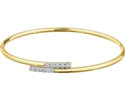 Bransoletka z żółtego złota z brylantami - 0,39 ct - próba 585