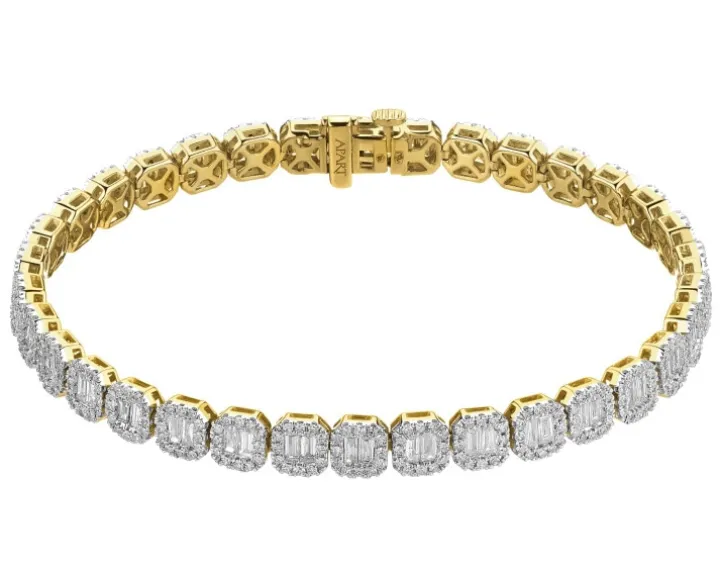 Bransoletka z żółtego złota z diamentami - 3,50 ct - próba 585